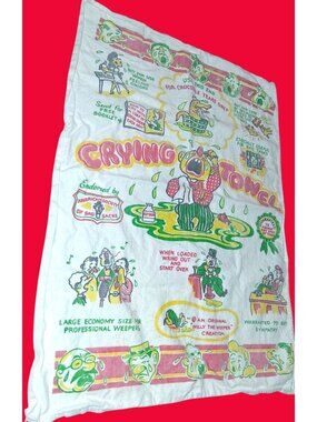 Crying Towel Willy The Weeper Large Novelty Handkerchief Cartoon Humor Towel